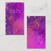Olifant Paars Roze Oranje & Goud Aangepaste Chic Visitekaartje (Voorkant / Achterkant)