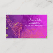 Olifant Paars Roze Oranje & Goud Aangepaste Chic Visitekaartje (Achterkant)