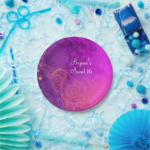 Olifant Paarse Roze Sinaasappel & Goud Custom Part Papieren Bordje (Feest)