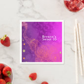 Olifant Paarse Roze Sinaasappel & Goud Party Custo Servet (Insitu)