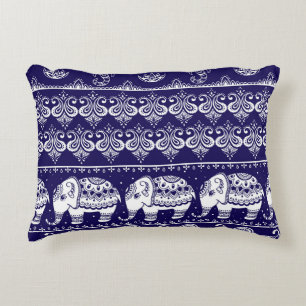 Olifant, paisley: tribal  patroon. accent kussen