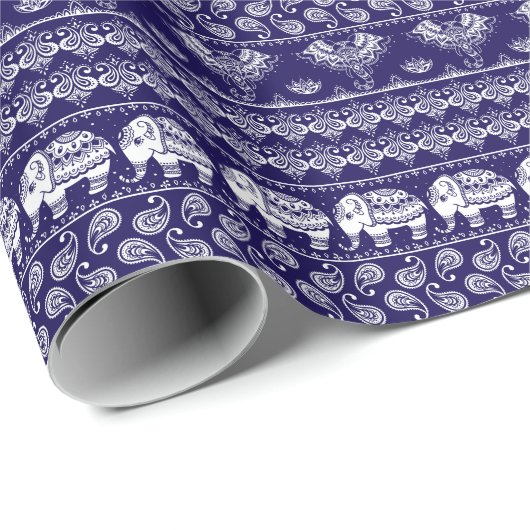 Olifant, paisley: tribal  patroon. cadeaupapier (Rol Hoek)