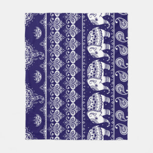 Olifant, paisley: tribal patroon. fleece deken