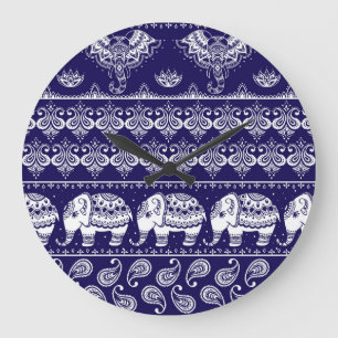 Olifant, paisley: tribal  patroon. grote klok