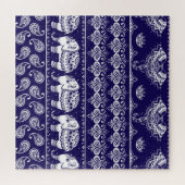 Olifant, paisley: tribal patroon. legpuzzel (Horizontaal)