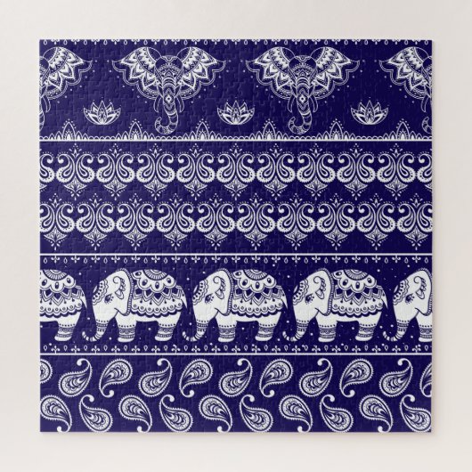 Olifant, paisley: tribal patroon. legpuzzel (Verticaal)