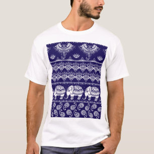 Olifant, paisley: tribal patroon. t-shirt