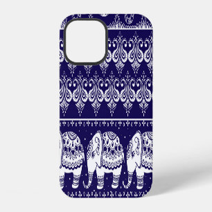 Olifant, paisley: tribale vintage patroon. iPhone 12 hoesje