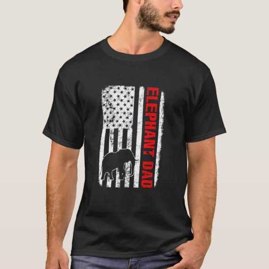 Olifant Papa Amerikaanse vlag T-shirt (Voorkant)