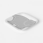 Olifant Papier Borden, 7" Vierkante Papier Bord (Gebogen)