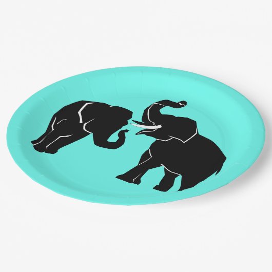 Olifant Papier Borden - Papieren Bordje (Gekanteld)