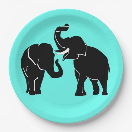 Olifant Papier Borden - Papieren Bordje (Voorkant)