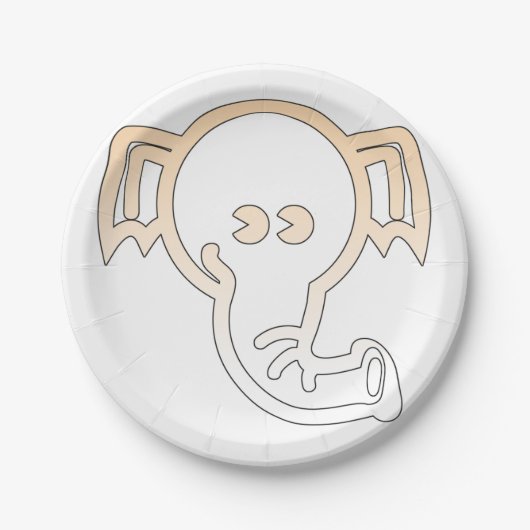 olifant papieren bordje (Voorkant)