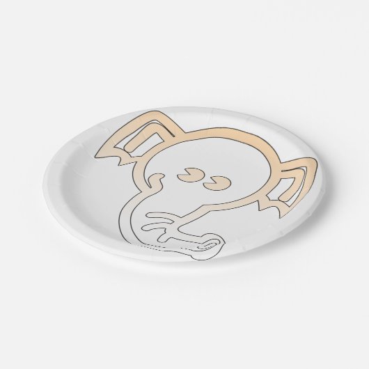 olifant papieren bordje (Gekanteld)