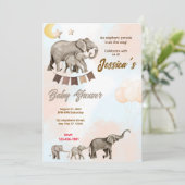 Olifant Parade Baby shower Kaart (Staand voorkant)