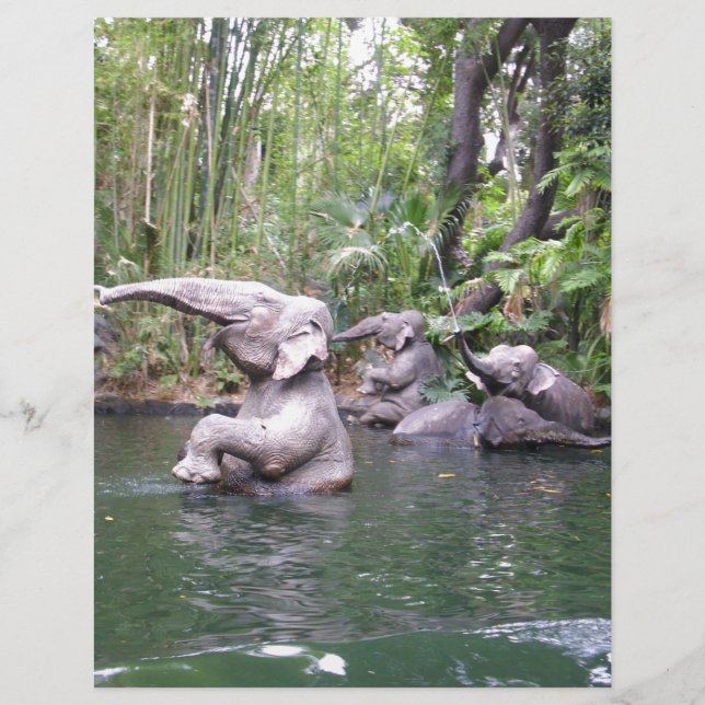 Olifant Party Tijd in de Waterprint (Voorkant)
