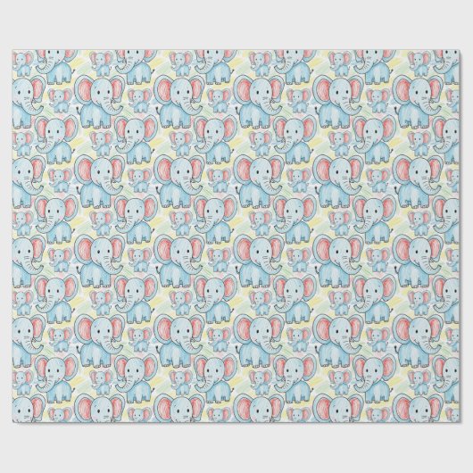 olifant patroon cadeaupapier (Vlak)