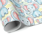 olifant patroon cadeaupapier (Rol Hoek)