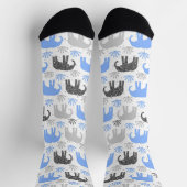 Olifant patroon grijs blauwe glitters sokken (Top)