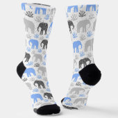 Olifant patroon grijs blauwe glitters sokken (Gebogen)