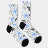 Olifant patroon grijs blauwe glitters sokken (Rechts)