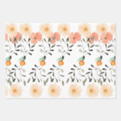 Olifant Peach Fuzz Baby shower Schattige Girly Flo Inpakpapier Vel (Voorkant 3)