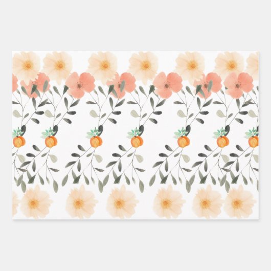 Olifant Peach Fuzz Baby shower Schattige Girly Flo Inpakpapier Vel (Voorkant 3)