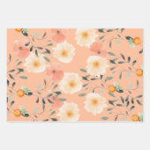 Olifant Peach Fuzz Baby shower Schattige Girly Flo Inpakpapier Vel (Voorkant)