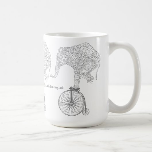 Olifant Penny Farthing Fiets Balans Mok (Rechts)