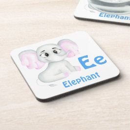 Olifant personaliseer ABC: Letter E - Voeg je naam Bier Onderzetter