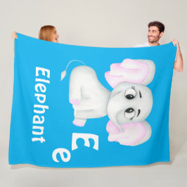 Olifant personaliseer ABC: Letter E - Voeg je naam Fleece Deken
