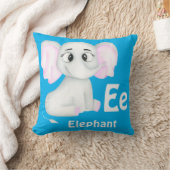 Olifant personaliseer ABC: Letter E - Voeg je naam Kussen (Deken)