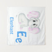 Olifant personaliseer ABC: Letter E - Voeg je naam Wandkleed (Voorkant (horizontaal))