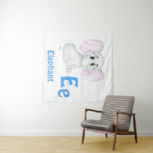 Olifant personaliseer ABC: Letter E - Voeg je naam Wandkleed (In Situ (horizontaal))