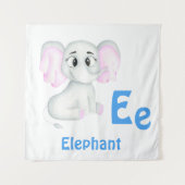 Olifant personaliseer ABC: Letter E - Voeg je naam Wandkleed (Voorkant)