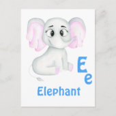 Olifant personaliseer ABC: Letter E - Voeg uw naam Briefkaart (Voorkant)