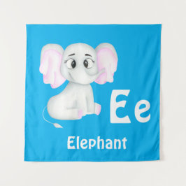 Olifant personaliseer ABC: Letter E - Voeg uw naam Wandkleed