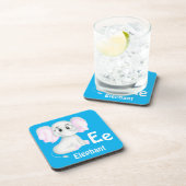 Olifant personaliseren ABC: Letter E - Jouw namen  Bier Onderzetter (Rechterzijde)