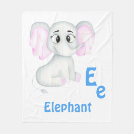 Olifant personaliseren ABC: Letter E - Jouw namen  Fleece Deken
