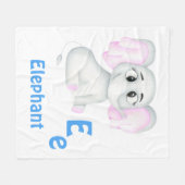 Olifant personaliseren ABC: Letter E - Jouw namen  Fleece Deken (Voorkant (Horizontaal))