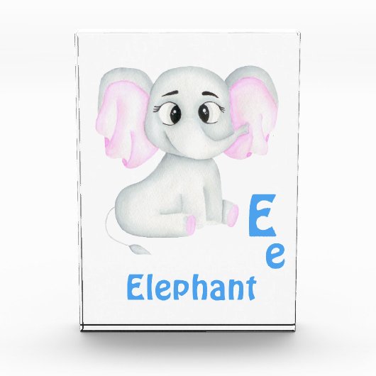 Olifant personaliseren ABC: Letter E - Jouw namen  Fotoblokken (Voorkant)