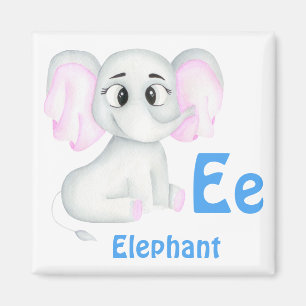 Olifant personaliseren ABC: Letter E - Jouw namen  Magneet