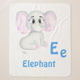 Olifant personaliseren ABC: Letter E - Jouw namen Sherpa Deken