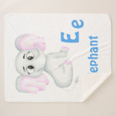 Olifant personaliseren ABC: Letter E - Jouw namen  Sherpa Deken (Voorkant (horizontaal))