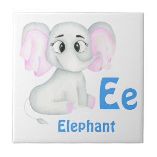 Olifant personaliseren ABC: Letter E - Jouw namen  Tegeltje