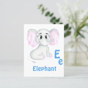 Olifant personaliseren ABC: Letter E - Voeg je naa Briefkaart