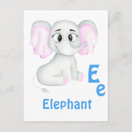Olifant personaliseren ABC: Letter E - Voeg je naa Briefkaart