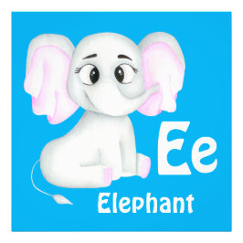 Olifant personaliseren ABC: Letter E - Voeg je naa Foto Afdruk