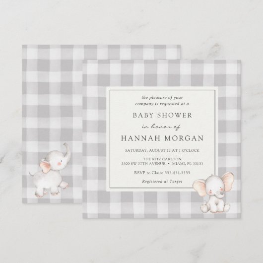 Olifant Plaid Vrijgezellenfeest Kaart (Voorkant / Achterkant)