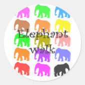 Olifant PopArt geschenken Ronde Sticker (Voorkant)